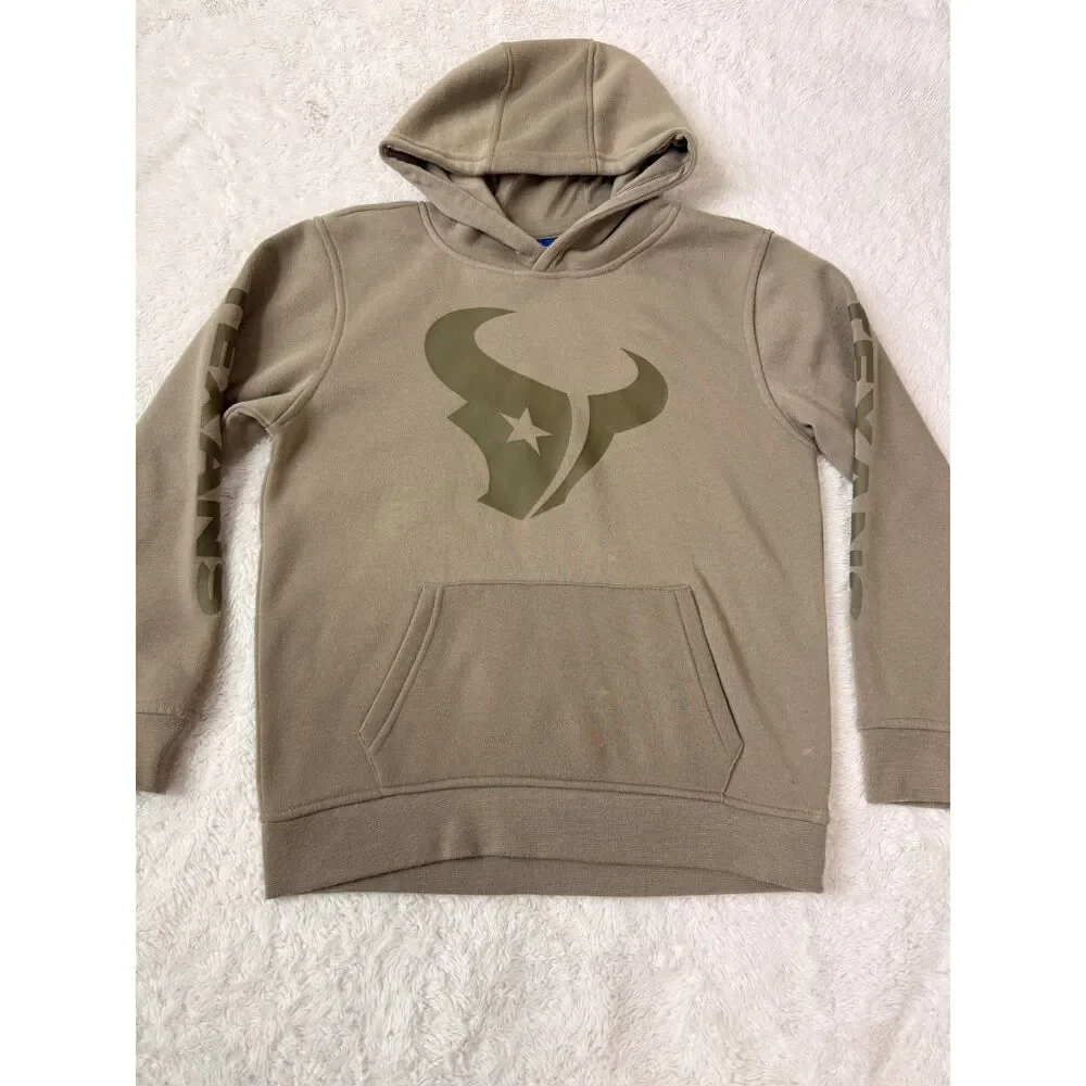 Houston Texans Youth Hoodie Olive Pullover Hooded Sweatshirt 10-12 football - Picture 3 of 7